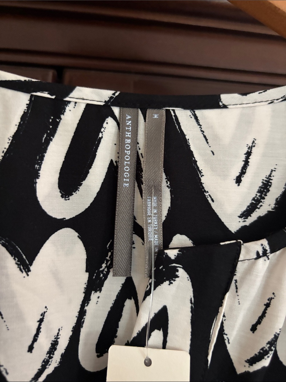 Anthropologie Black and White Heart Print Maxi Dress - Picture 3 of 9